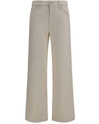 Mother - White Cotton Relaxed Fit Jeans - Lyst