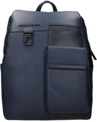 Piquadro - Blue Leather Backpack - Lyst