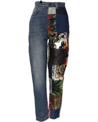 Dolce & Gabbana - Patchwork Denim Jeans - Lyst