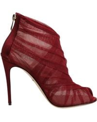 Dolce & Gabbana - Red Tulle Ankle Boots Stiletto Heels Shoes - Lyst