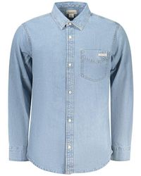 Calvin Klein - Azzurro Cotton Men's Shirt - Lyst