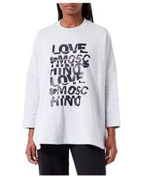 Love Moschino - Glittered Cotton Oversized Sweatshirt - Lyst