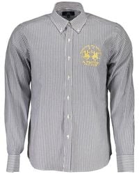 La Martina - Blue Cotton Shirt - Lyst