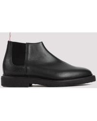Thom Browne - Black Leather Mid Top Chelsea Boots - Lyst