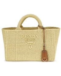 Prada - Beige Viscose Handbag - Lyst