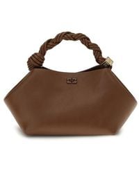Ganni - Brown Recycled Leather Shoulder Bag - Lyst