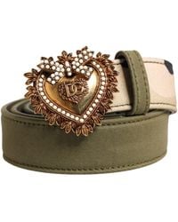 Dolce & Gabbana - Camouflage Devotion Metal Buckle Belt Cotton - Lyst
