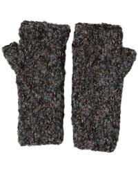Dolce & Gabbana - Gray Virgin Wool Knitted Fingerless Men Gloves - Lyst