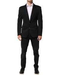 Dolce & Gabbana - Dark Blue Cotton Men Jacket Coat Blazer Suit - Lyst