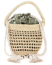 Alanui Filet Raffia Mini Bucket Bag - Natural