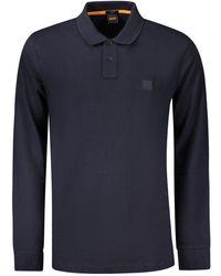 BOSS - Blue Cotton Men's Polo - Lyst