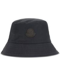 Moncler - Blue Cotton Bucket Hat - Lyst