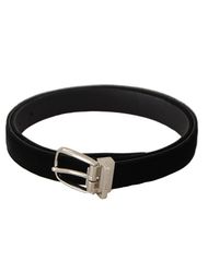 Dolce & Gabbana - Casual Velvet Tone Metal Buckle Belt - Lyst