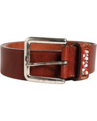 Gianfranco Ferré - Bordeaux Wide Leather Waist Gold Silver Buckle Belt - Lyst
