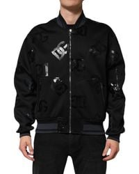Dolce & Gabbana - Logo Print Zip Up Jacket - Lyst