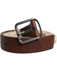 Dolce & Gabbana - Jute Leather Woven Metal Buckle Belt - Lyst