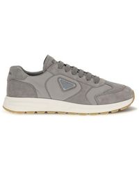 Prada - Gray Recycled Polyamide Athletic Sneakers - Lyst