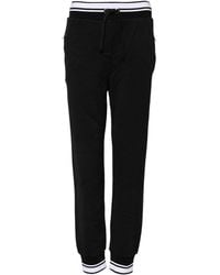 Dolce & Gabbana - Black Cotton Mid Waist Jogger Pants - Lyst