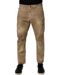 Dolce & Gabbana - Ripped Slim Jeans - Lyst