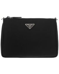 Prada - Black Recycled Polyamide Shoulder Bag - Lyst
