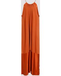 Max Mara - Orange Samaria Viscose Long Dress - Lyst
