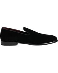Dolce & Gabbana - Velvet Slipon Loafers - Lyst