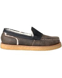 Dolce & Gabbana - Fur Leather Loafers Shoes - Lyst