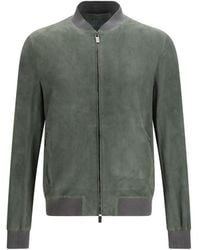 Salvatore Santoro - Bicolor Calf Leather Bos Taurus Bomber - Lyst