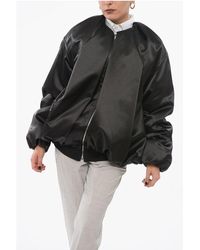 we11done - Draped Satin Bomber Jacket - Lyst