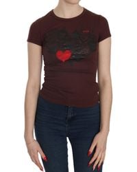 Exte - Hearts Short Sleeve Casual T-shirt Top - Lyst