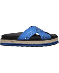 KENZO - Blue Fabric Slipper - Lyst