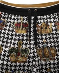 Dolce & Gabbana - Houndstooth Crown Sweatpants Pants Polyester - Lyst