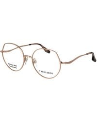 Trussardi - Rose Gold Stainless Steel Glasses (frames) - Lyst
