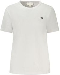 Calvin Klein - White Cotton Tops & T - Lyst