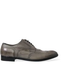Dolce & Gabbana - Brown Leather Lace Up Formal Derby Dress Shoes - Lyst