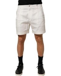 Dolce & Gabbana - White Cotton Mid Waist Men Bermuda Shorts - Lyst