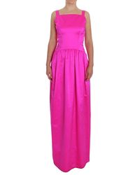 Dolce & Gabbana - Pink Silk Long Sheath Ball Gown Dress - Lyst