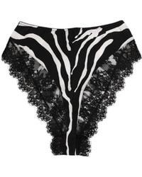 Dolce & Gabbana - Silk Zebra Print Lace High Waist Underwear Co+08+Pa+Se Clothing - Lyst