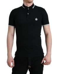 Dolce & Gabbana - Regal Crown Embroidered Cotton Polo - Lyst