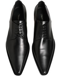 Dolce & Gabbana - Black Leather Lace Up Derby Dress Shoes - Lyst
