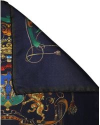 Dolce & Gabbana - Navy Blue Heraldic Silk Square Foulard Scarf - Lyst