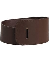 Gianfranco Ferré - Brown Genuine Leather Logo Wide Waist Belt - Lyst