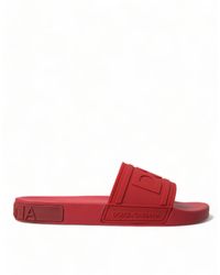 Dolce & Gabbana - Red Rubber Summer Beach Slides Sandals - Lyst