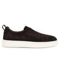 Santoni - Brown Calf Leather Bos Taurus Sneakers - Lyst