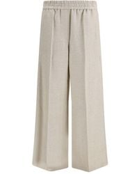 Brunello Cucinelli - Beige Linen Casual Pants - Lyst