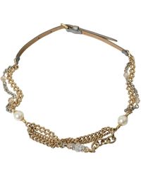 Dolce & Gabbana - Blue Braided Gold Brass Chain Waist Belt - Lyst