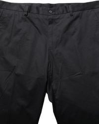 Dolce & Gabbana - Black Cotton Tapered Leg Dress Trouser Pants - Lyst