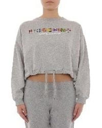 Moschino - Gray Cotton Sweatshirt - Lyst