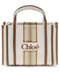 Chloé - Beige Cotton Shoulder Bag - Lyst