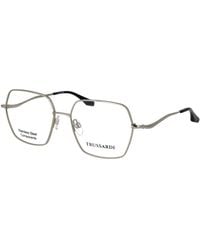 Trussardi - Silver Stainless Steel Glasses (frames) - Lyst